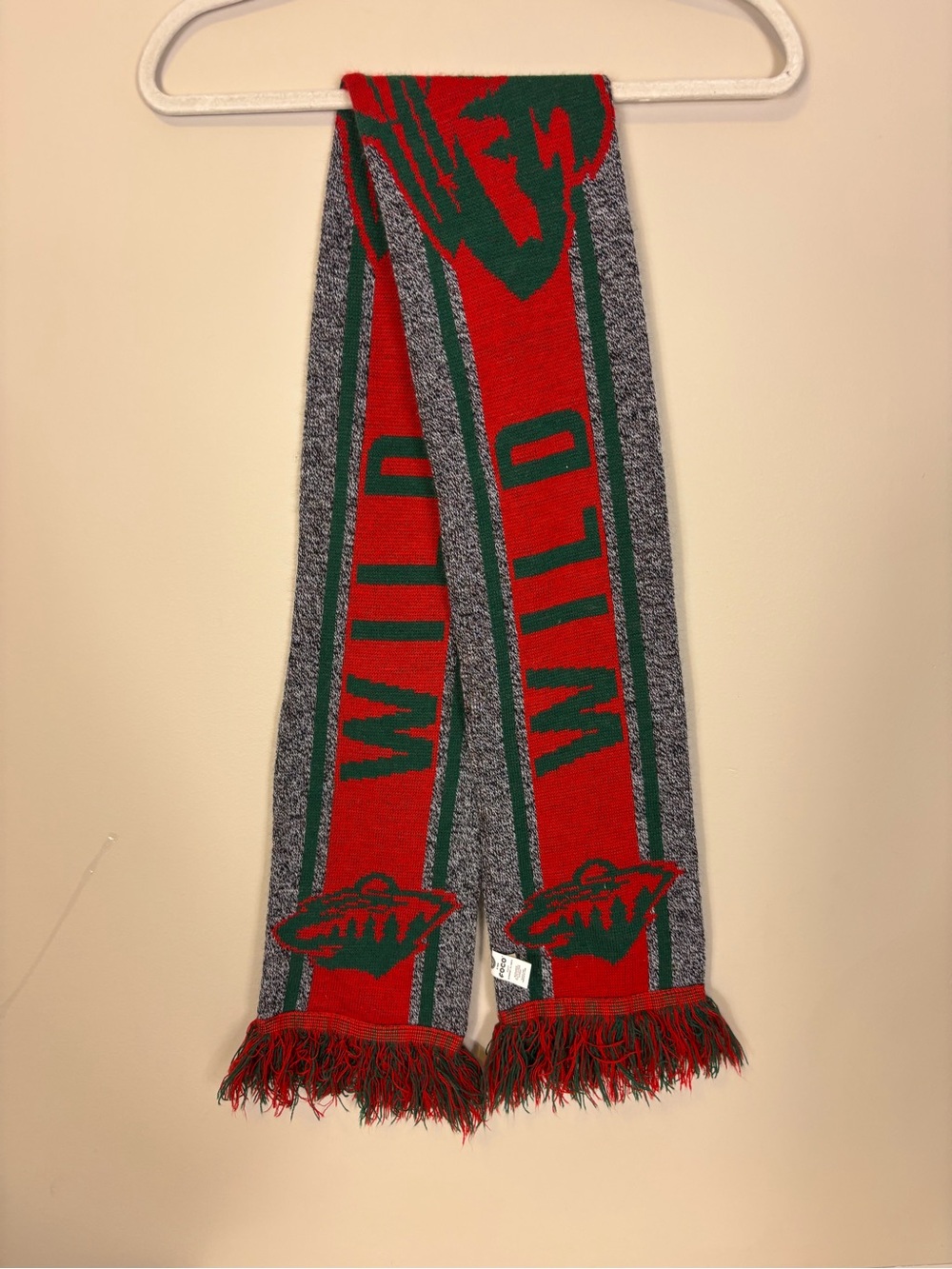 NHL Minnesota Wild Hockey Red Green Gray Team Winter Scarf Unisex